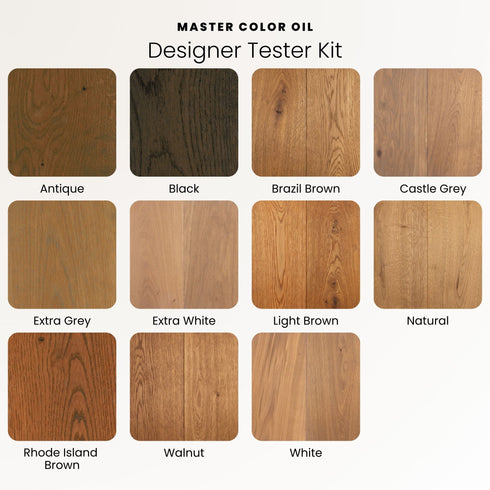 Color Chart for Master Color Oil Designer Tester Kit